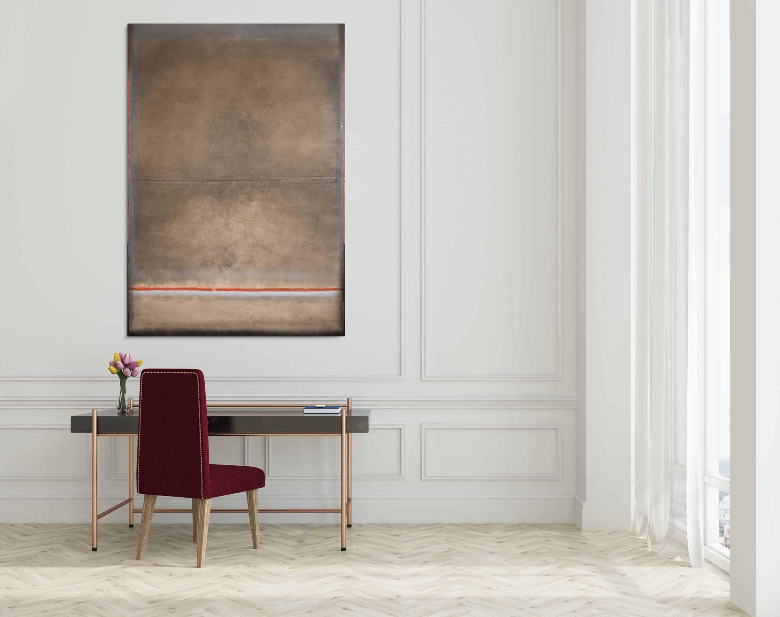 Untitled XXXII by Ferle - Large abstract painting, earth tones, spiritual, red For Sale 2