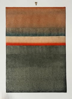 Untitled XXXIII by Ferle - (39.3" high) abstract painting, red & gray