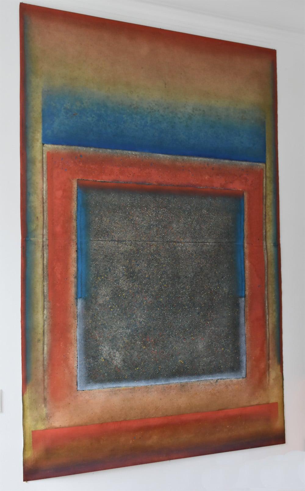 Ohne Titel XXXIII von Ferle - Großes abstraktes Gemälde, rot und blau, farbenfroh im Angebot 1