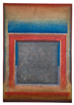 Sin título XXXIII by Ferle - Cuadro abstracto grande, rojo y azul, colorido