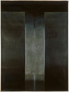 Ohne Titel XXXIX von Ferle - Großes abstraktes Gemälde, Grau und Schwarz, dunkle Töne