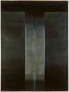 Untitled XXXIX by Ferle - Large abstract painting, grey and black, dark tones