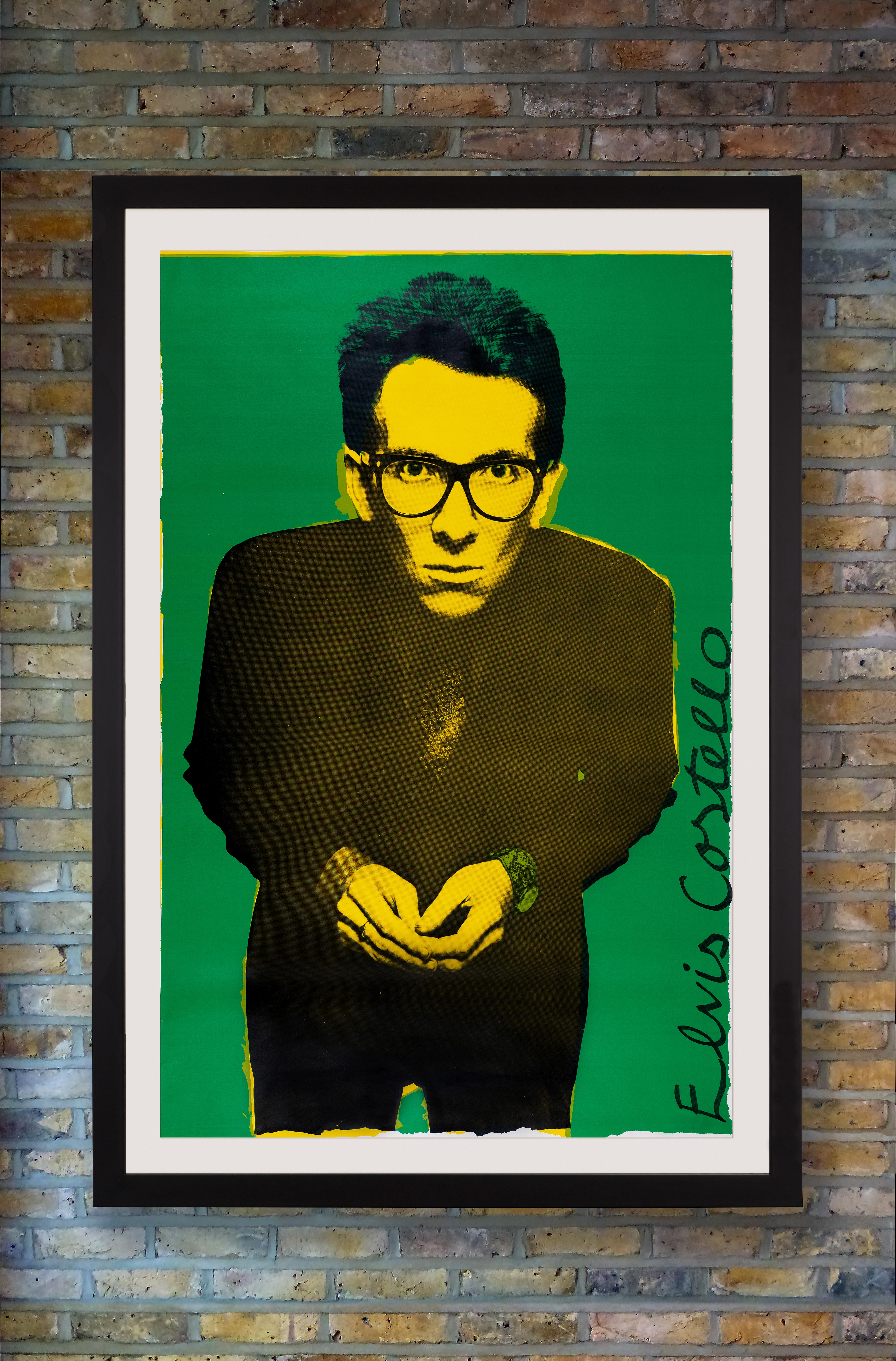 One of a series of five oversized posters produced by innovative Stiff Records design director Barney Bubbles to promote the first Stiff Records tour, which was known as the Live Stiffs Tour or 5 Live Stiffs, from 3-5 October 1977. Signed to Stiff