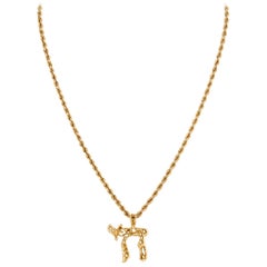 Vintage Elvis' Gold Jewish Chai Necklace