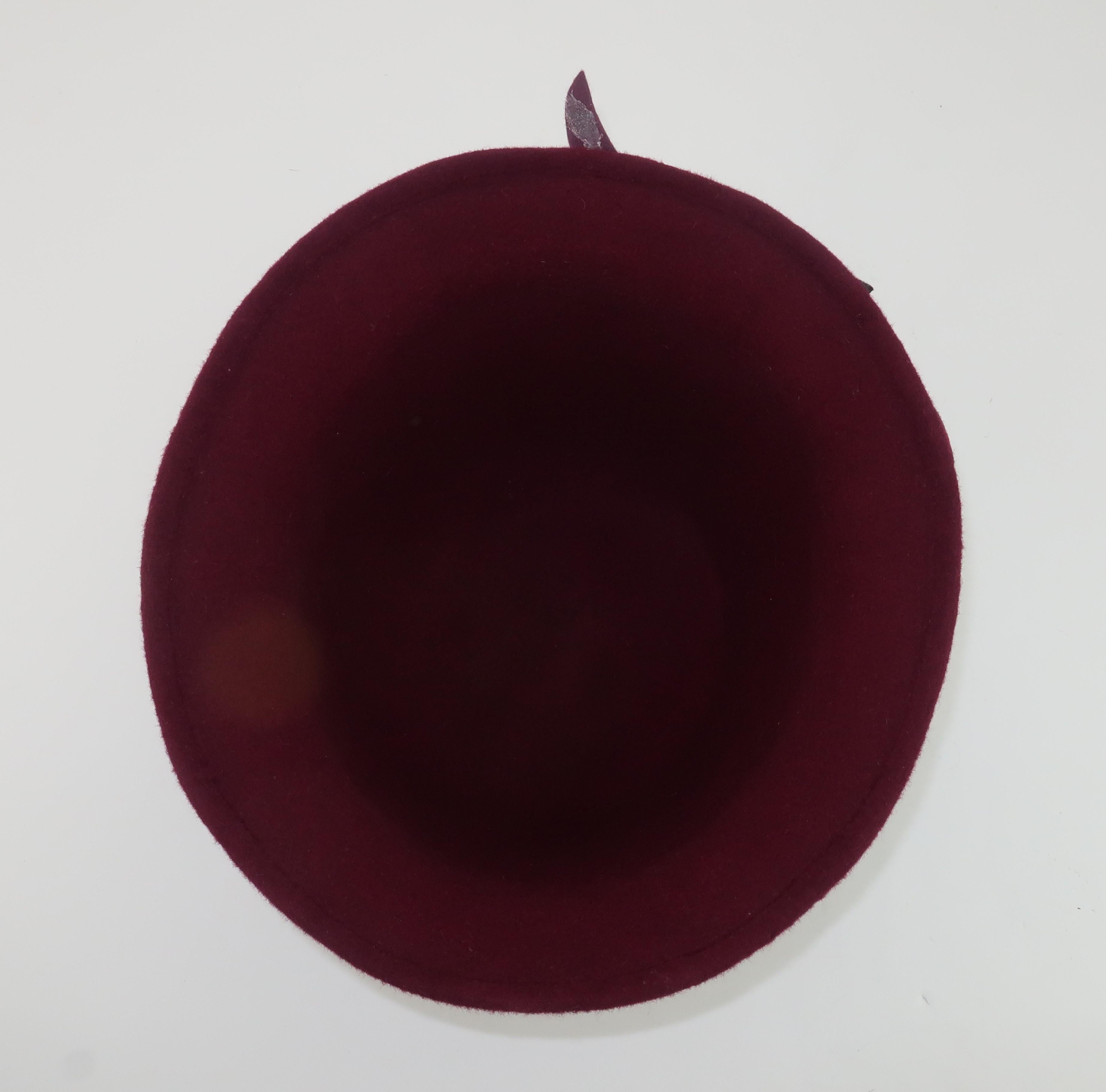 Elvis Pompilio Autumnal Wool Felt Bucket Hat, 1990's In Good Condition In Atlanta, GA