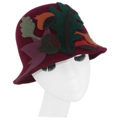 Elvis Pompilio Autumnal Wool Felt Bucket Hat, 1990's