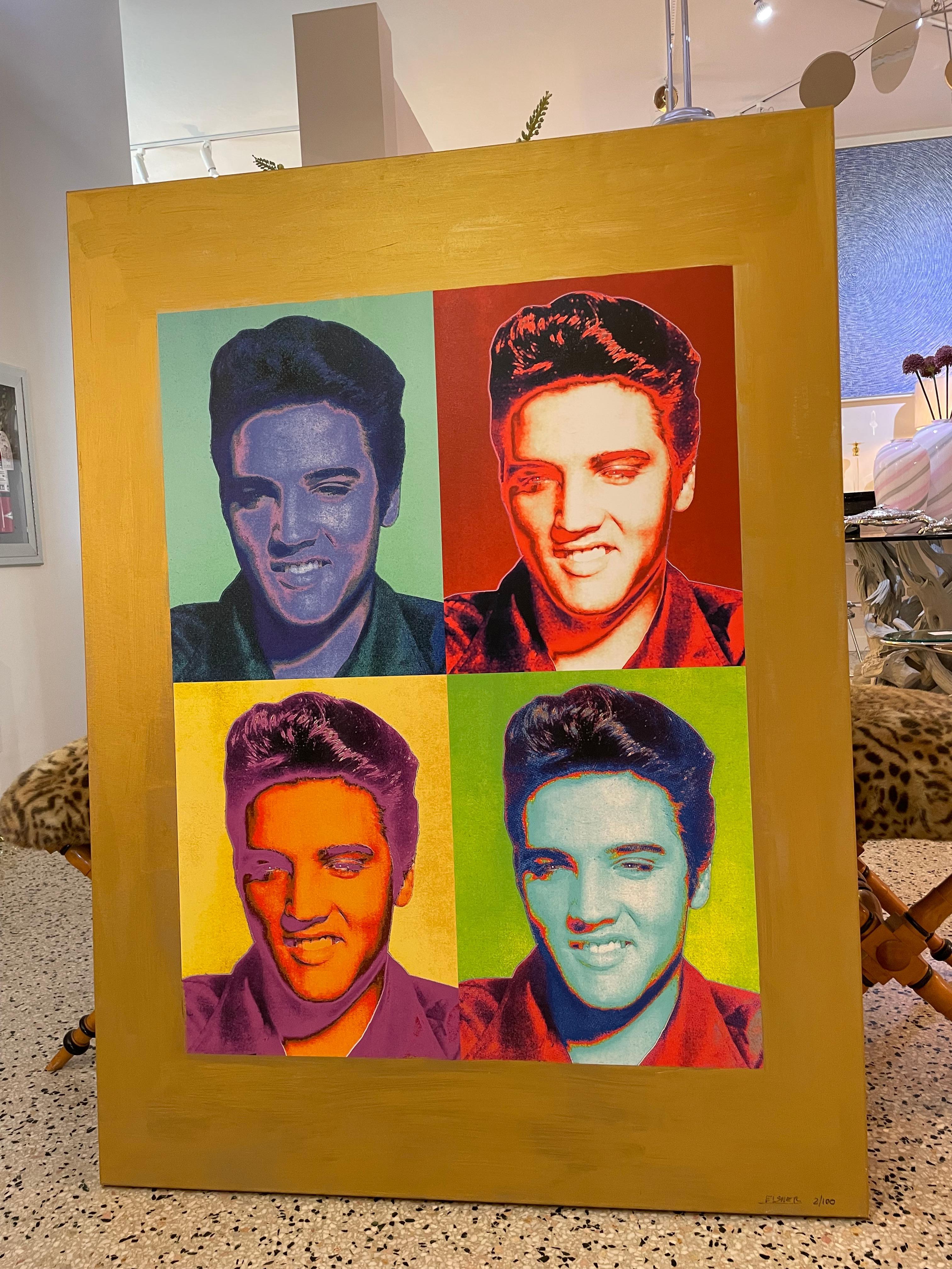 Hand-Crafted Elvis Presley Giclee on Canvas For Sale