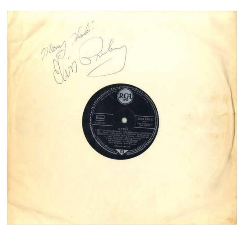 signed elvis presley record