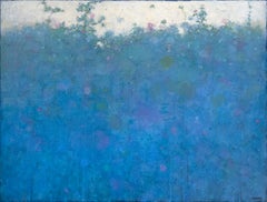 Peinture de paysage abstraite bleue « Magic »