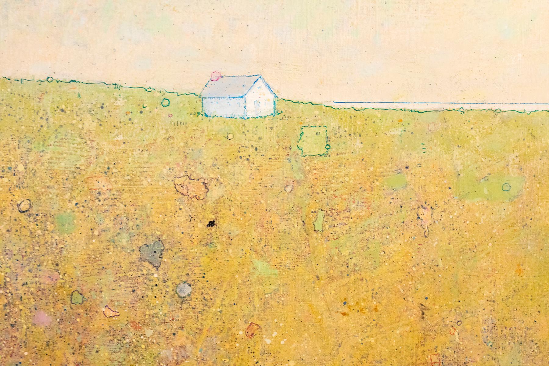 'Cottage', Minimalist Abstract Contemporary Landscape Acrylic Painting 1