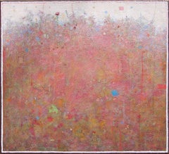 'Last Bloom', Minimalist Abstract Contemporary Landscape Acrylic Painting