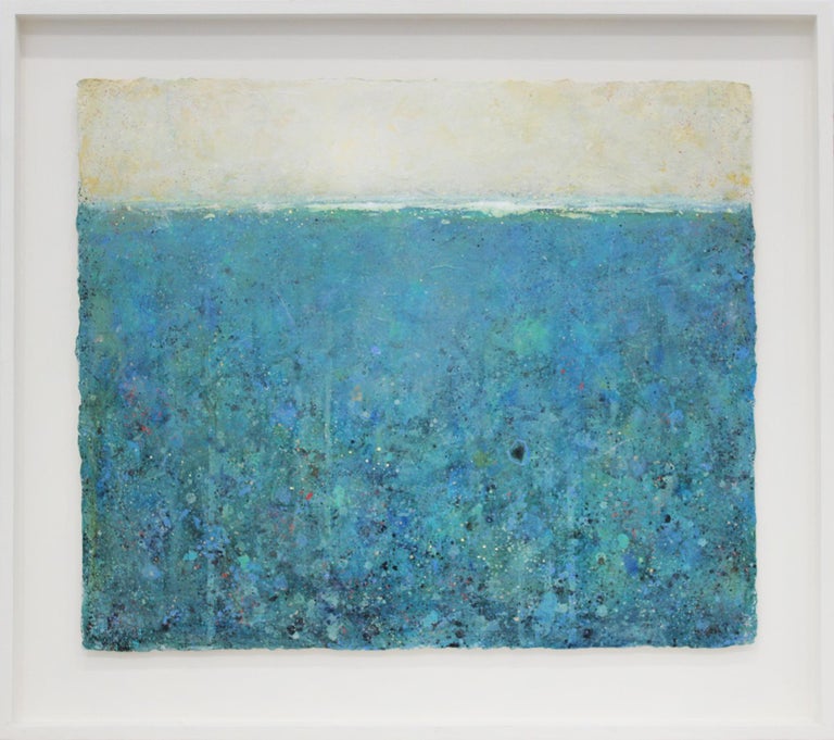 Elwood Howell Landscape Painting - 'Overture' transitional acrylic dusty blue landscape/seascape small painting