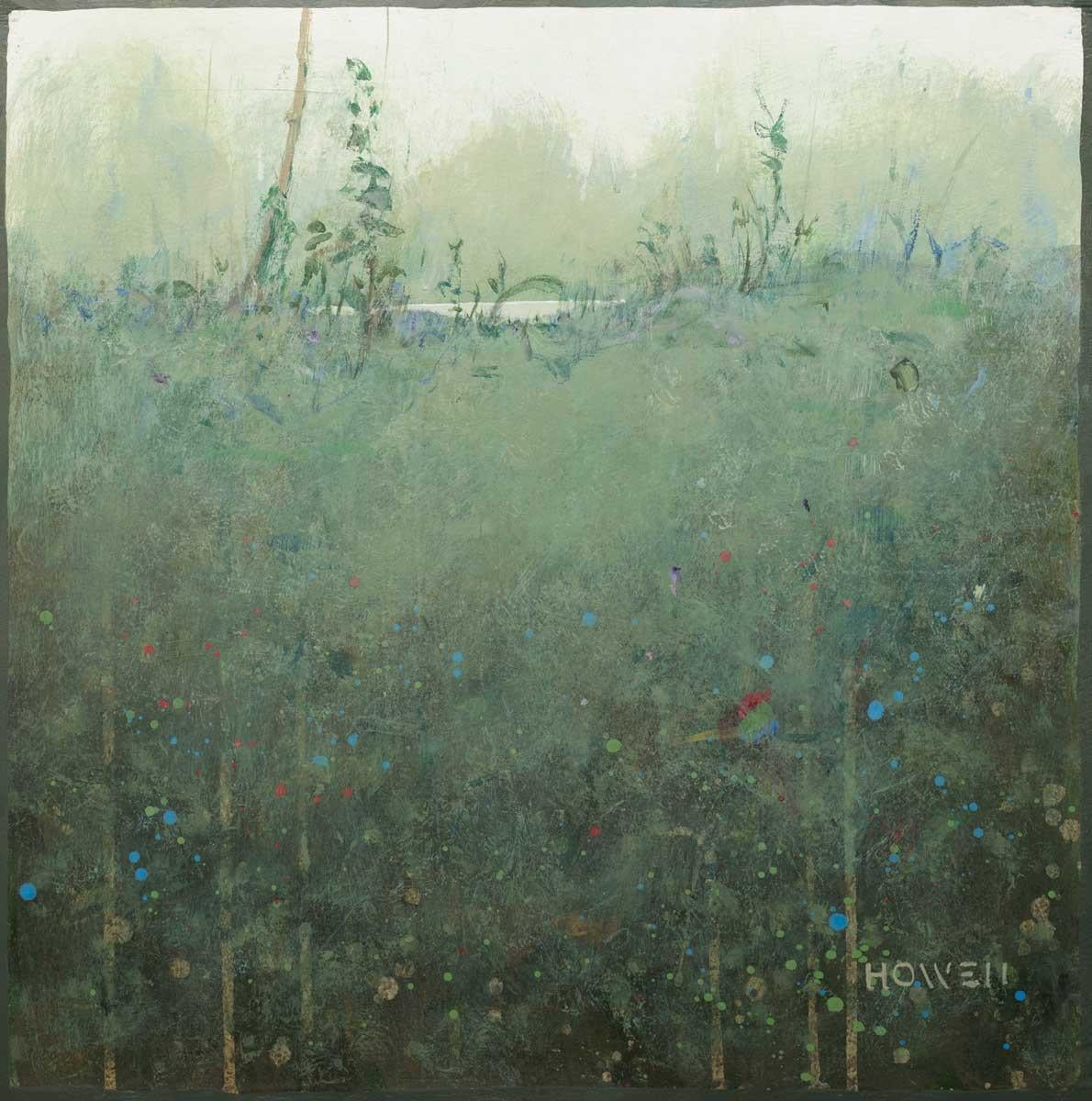 Peinture de paysage abstraite « arbres » - Abstrait Painting par Elwood Howell