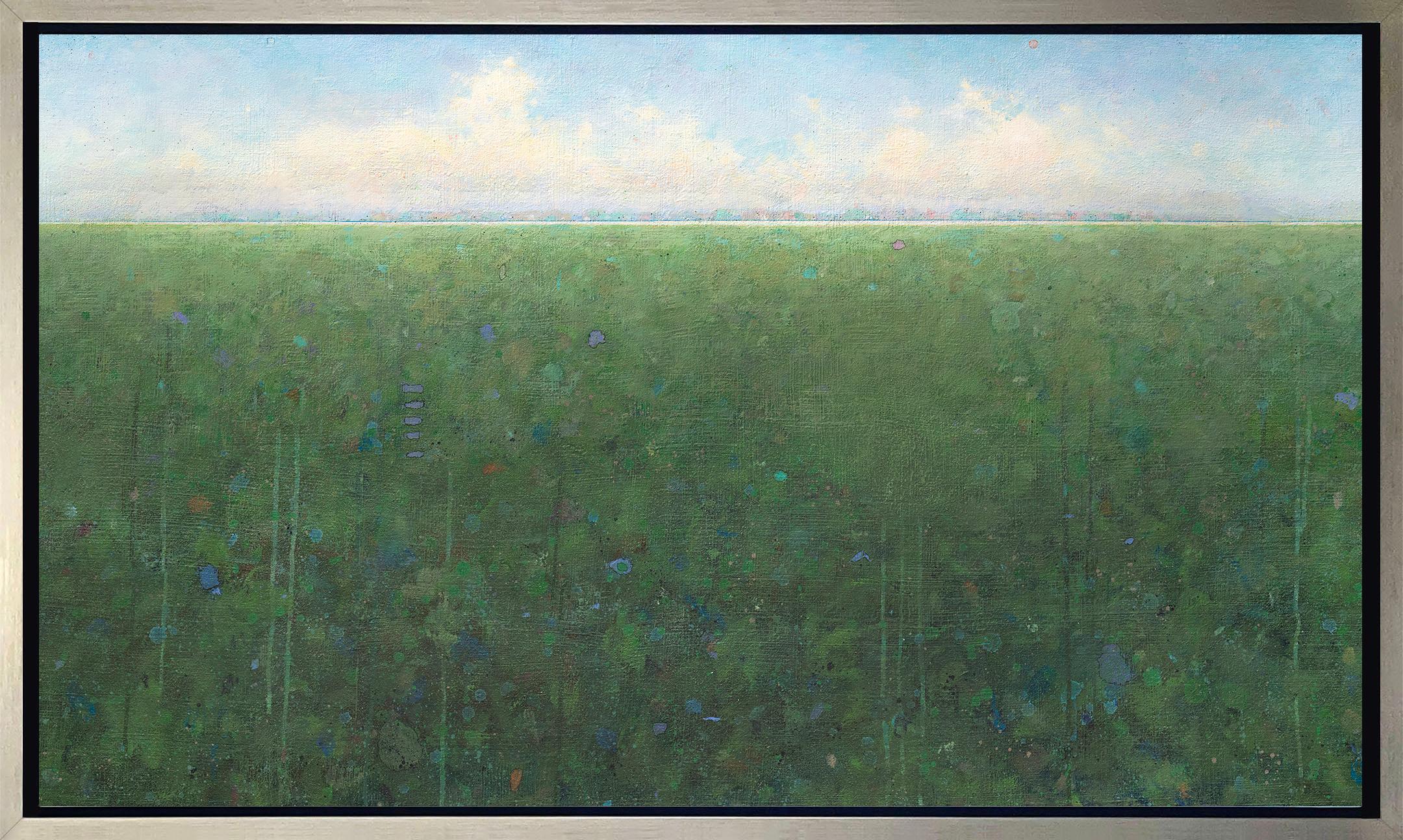 Elwood Howell Abstract Print - "Long View, " Framed Limited Edition Giclee Print, 18" x 30"