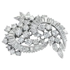 Used Elwood Van Clief Diamond Platinum Brooch Pin