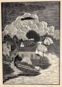 Elwood W. Bartlett, Water's Edge (Wisconsin), about 1945, mid-century wood eng.