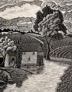 Elwood W. Bartlett, Turtle Creek (Wisconsin), about 1945, mid-century wood eng.
