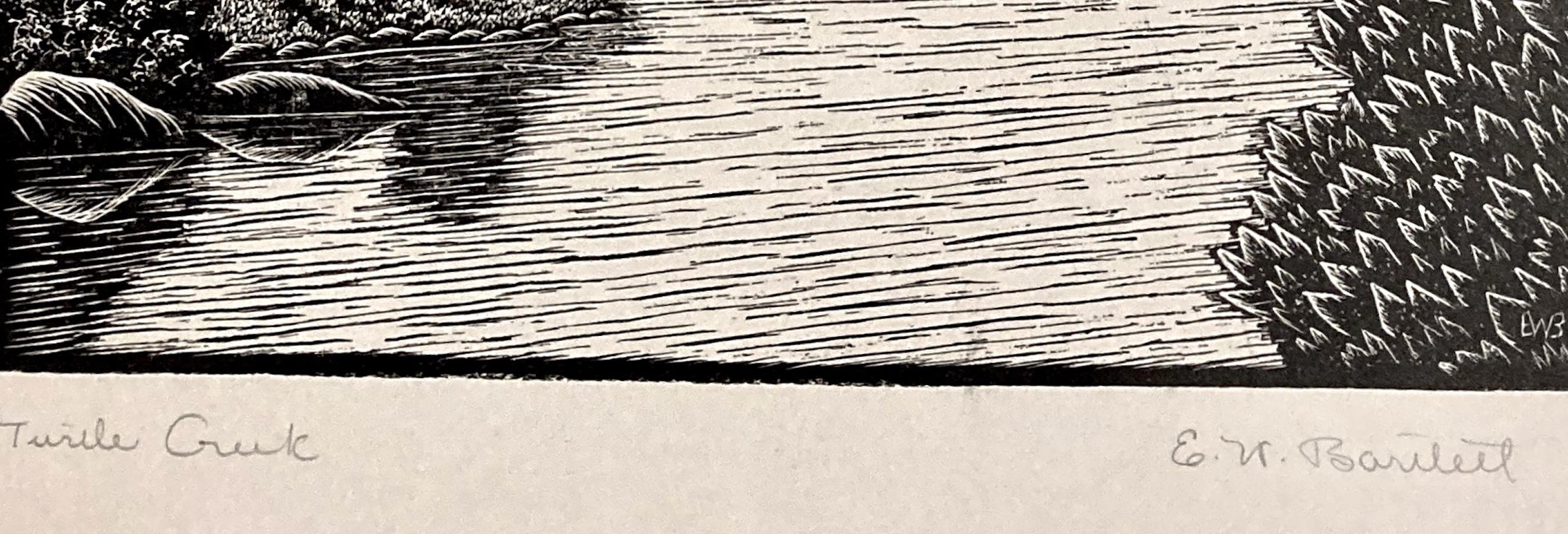 Elwod W. Bartlett, Turtle Creek (Wisconsin), um 1945, Mitte des Jahrhunderts, Holz-Eng. im Angebot 1