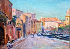 Collioure, a Mediterranean Street Scene and the Church of Notre Dame des Anges
