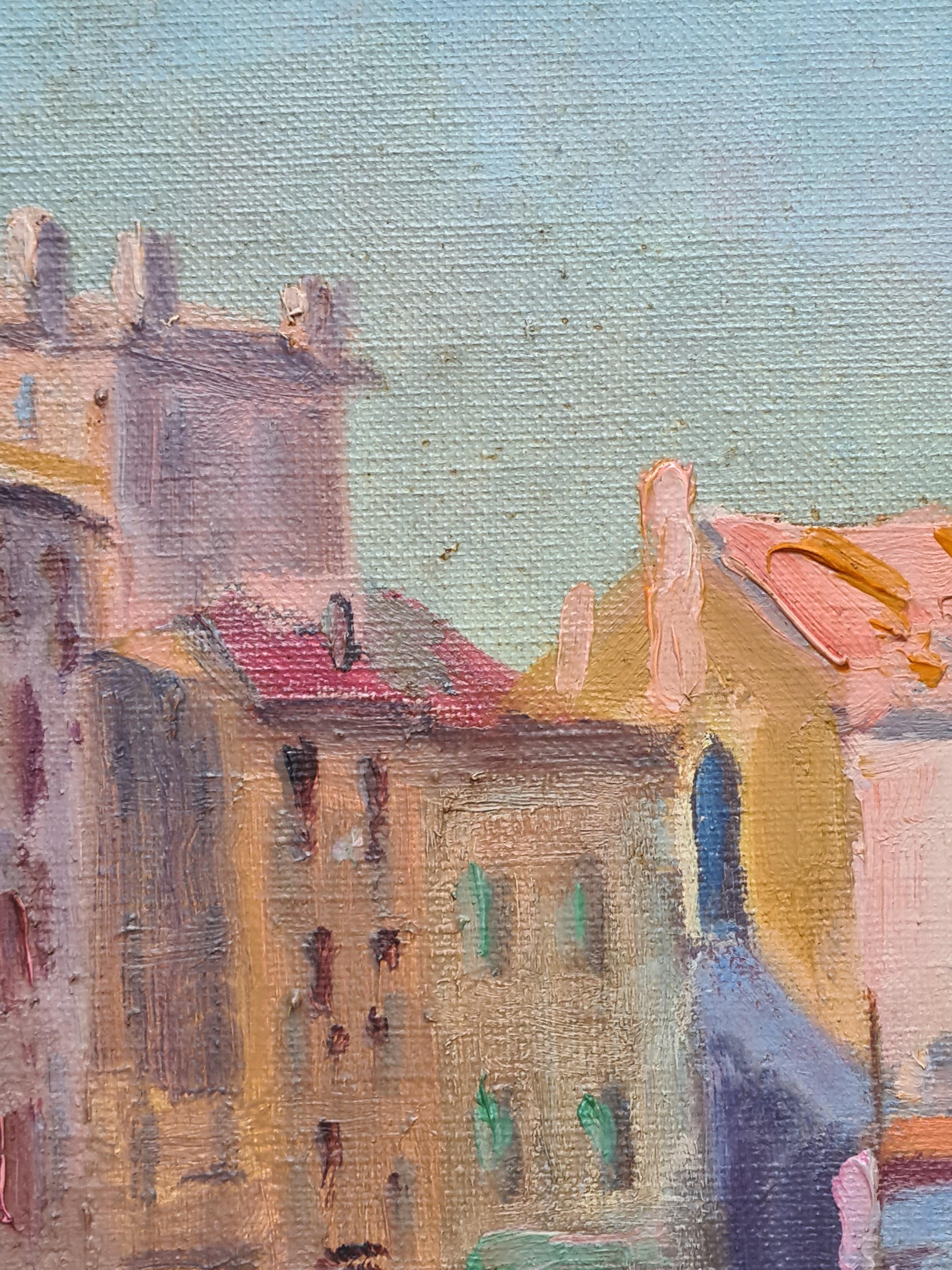 Collioure, eine mediterrane Straßenszene und die Church of Notre Dame des Anges im Angebot 2