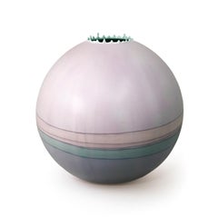 Jupiter Vase- an ecclectic, round, colorful large sculpture by Elyse Graham