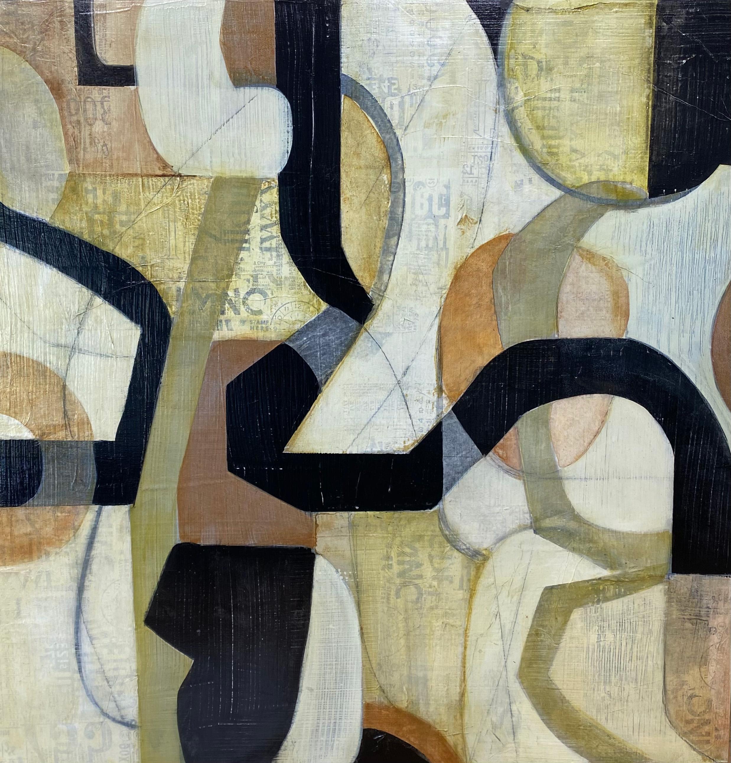 Elyse Katz Abstract Painting – Flight of Fancy – Abstraktes, neutrales Gemälde