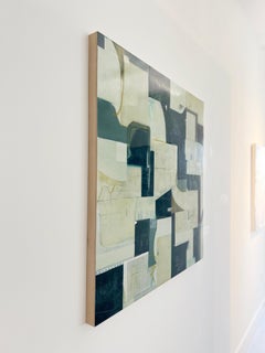 Road Map - Mixed Media Painting Geometric Abstraction, 2023
