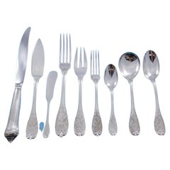 Elysee by Puiforcat French Sterling Silver Flatware Set Dinner Service 108 pcs