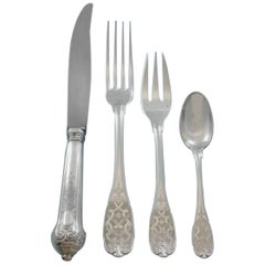 Elysee by Puiforcat French Sterling Silver Flatware Set Dinner Service 16 Piece