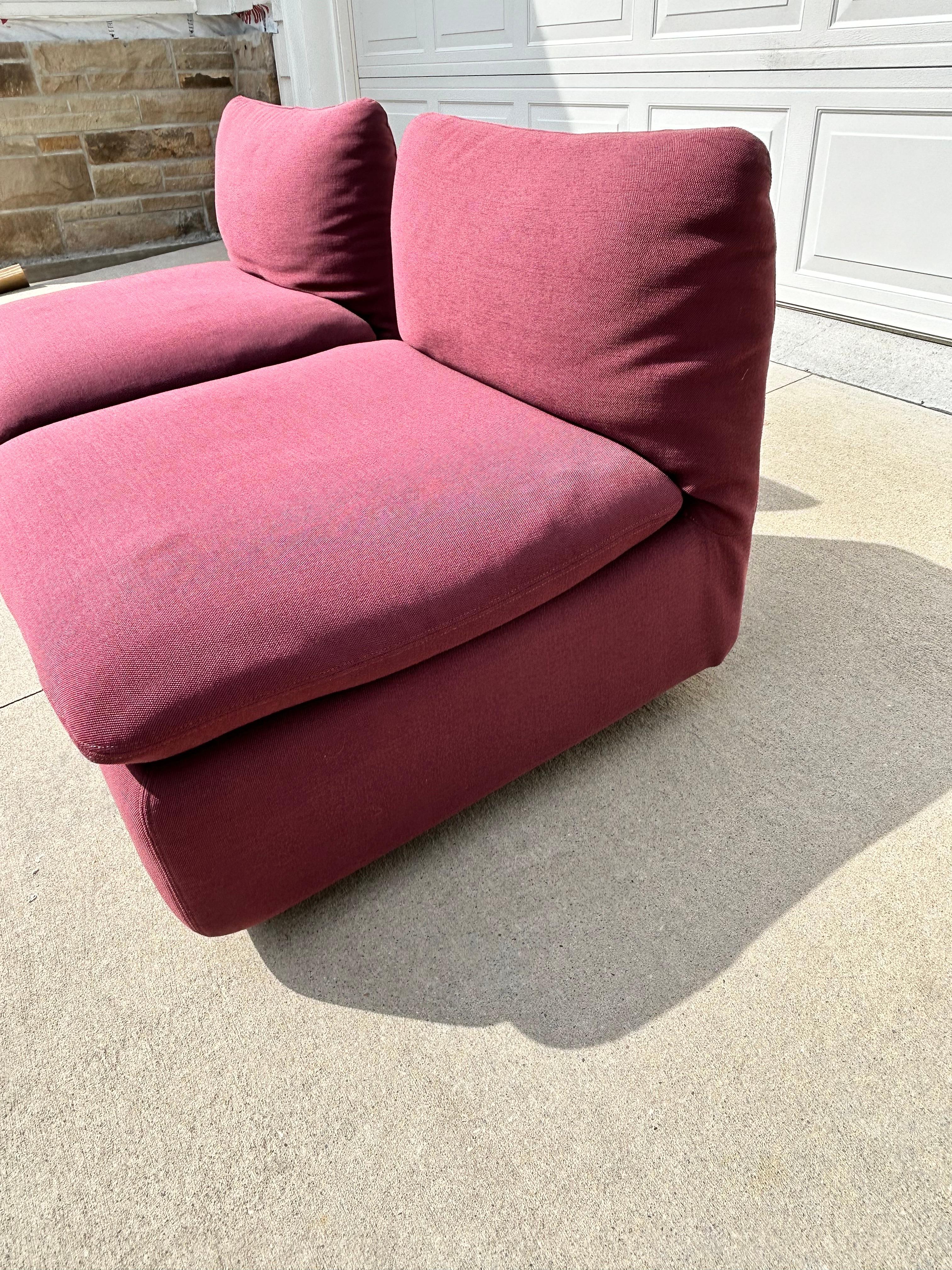 Acciaio Elysee Ganging Chair sections by Steelcase circa 1980s-set of 2 in vendita