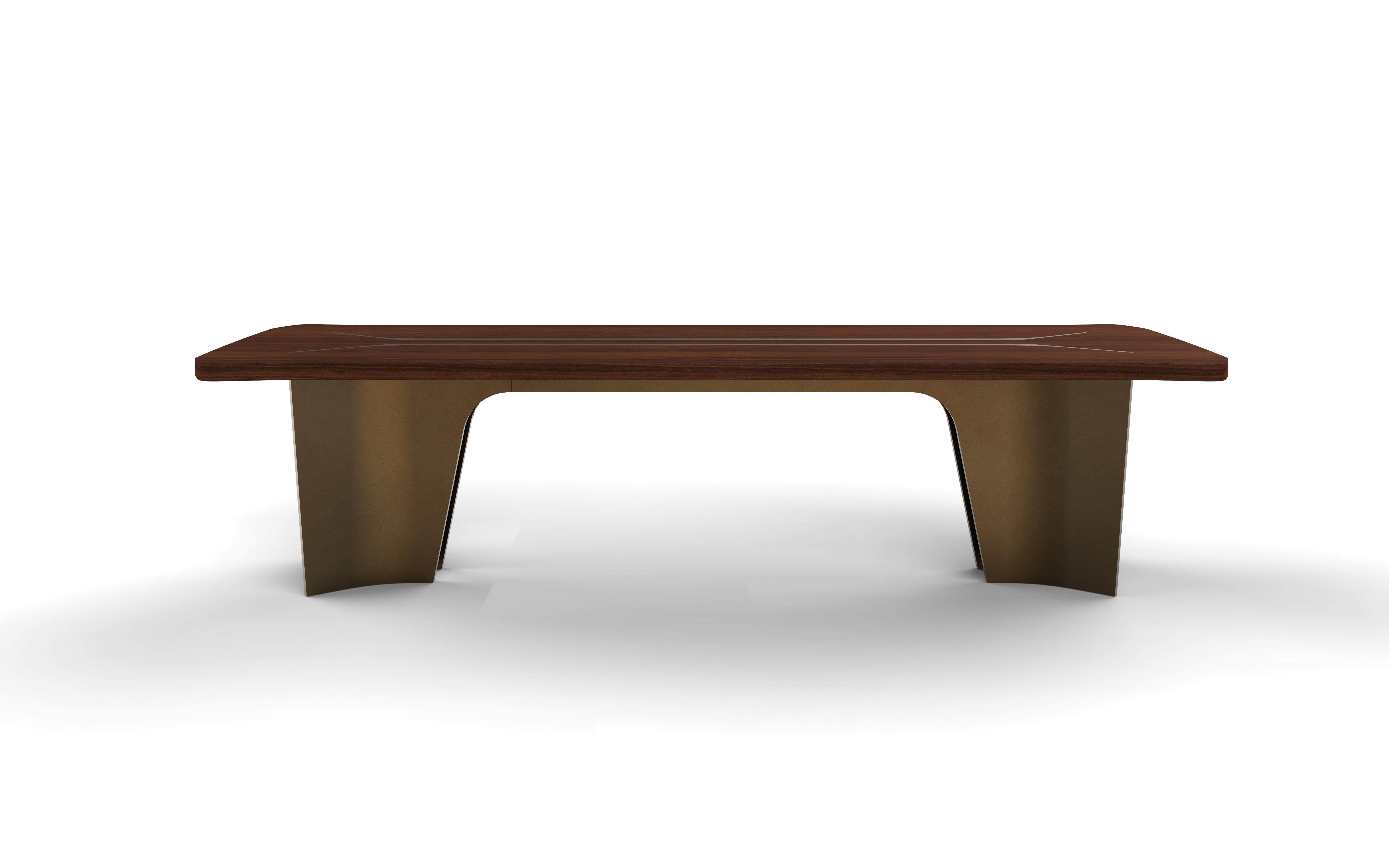 Elysian Dining Table Large, Sculptural and Modern in Walnut In New Condition For Sale In West Hollywood, CA