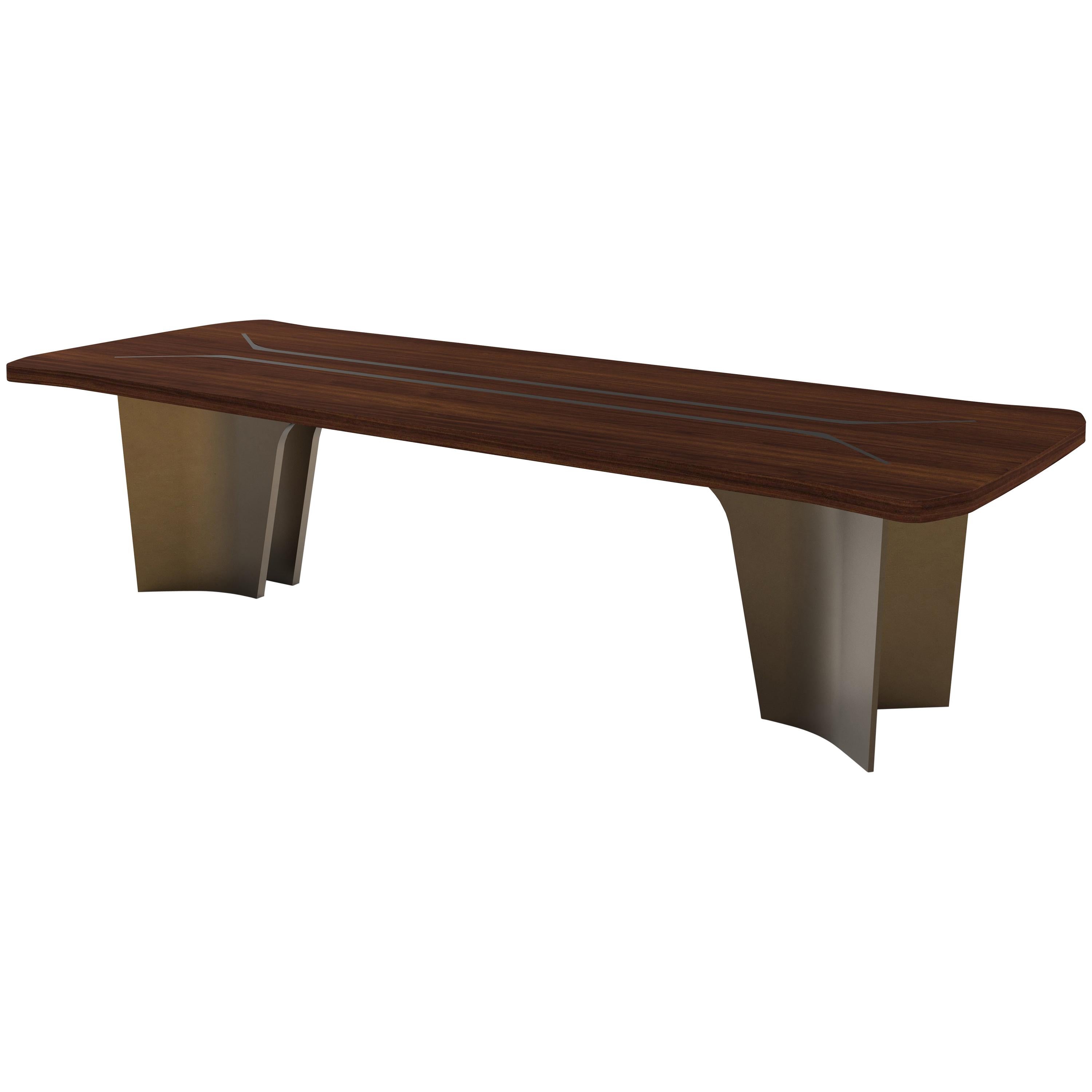 Elysian Dining Table Large, Sculptural and Modern in Walnut For Sale