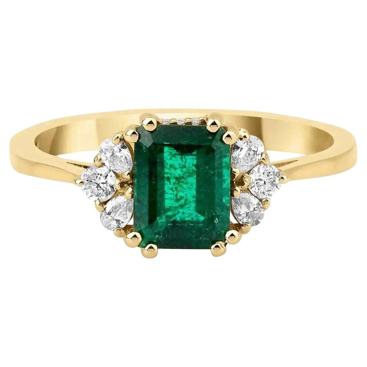 Elysian Emerald and Diamond Engagement Ring
