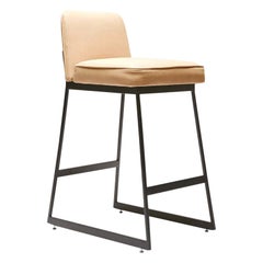Lawson-Fenning Elysian Low Back Barstool, Modern Leather Counterstool