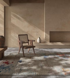 Elysian Waves Antique White & Deep Teal 270x360 cm Hand Knotted Rug