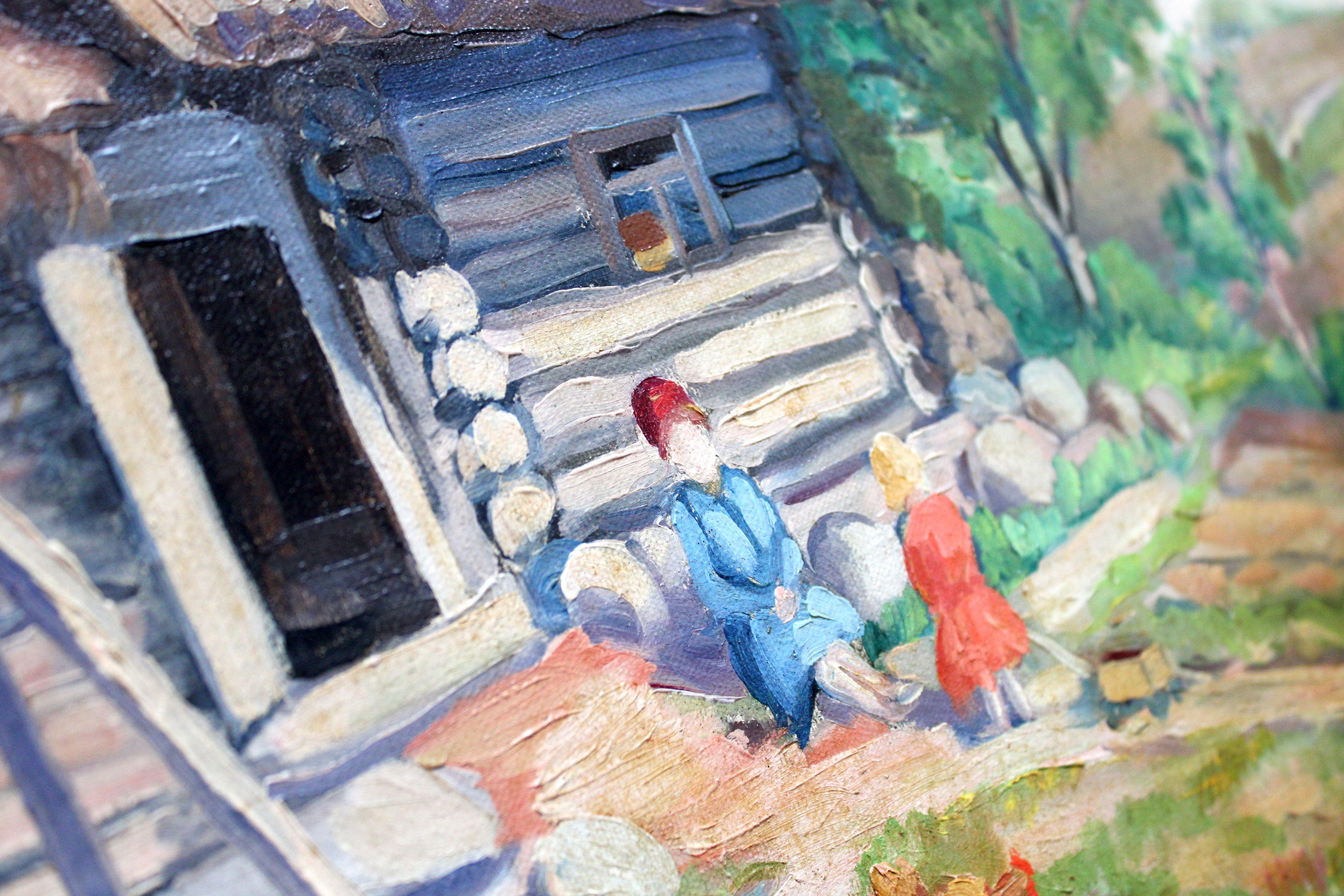 Old bath-house. Oil on canvas, 51, 5 x 64, 7 cm For Sale 3