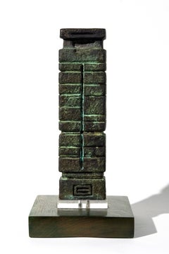 Dynest -  modern, abstract, totemic, bronze sculpture