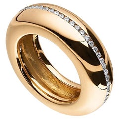 E.M. Diamond Channel Ring in 18K Yellow Gold