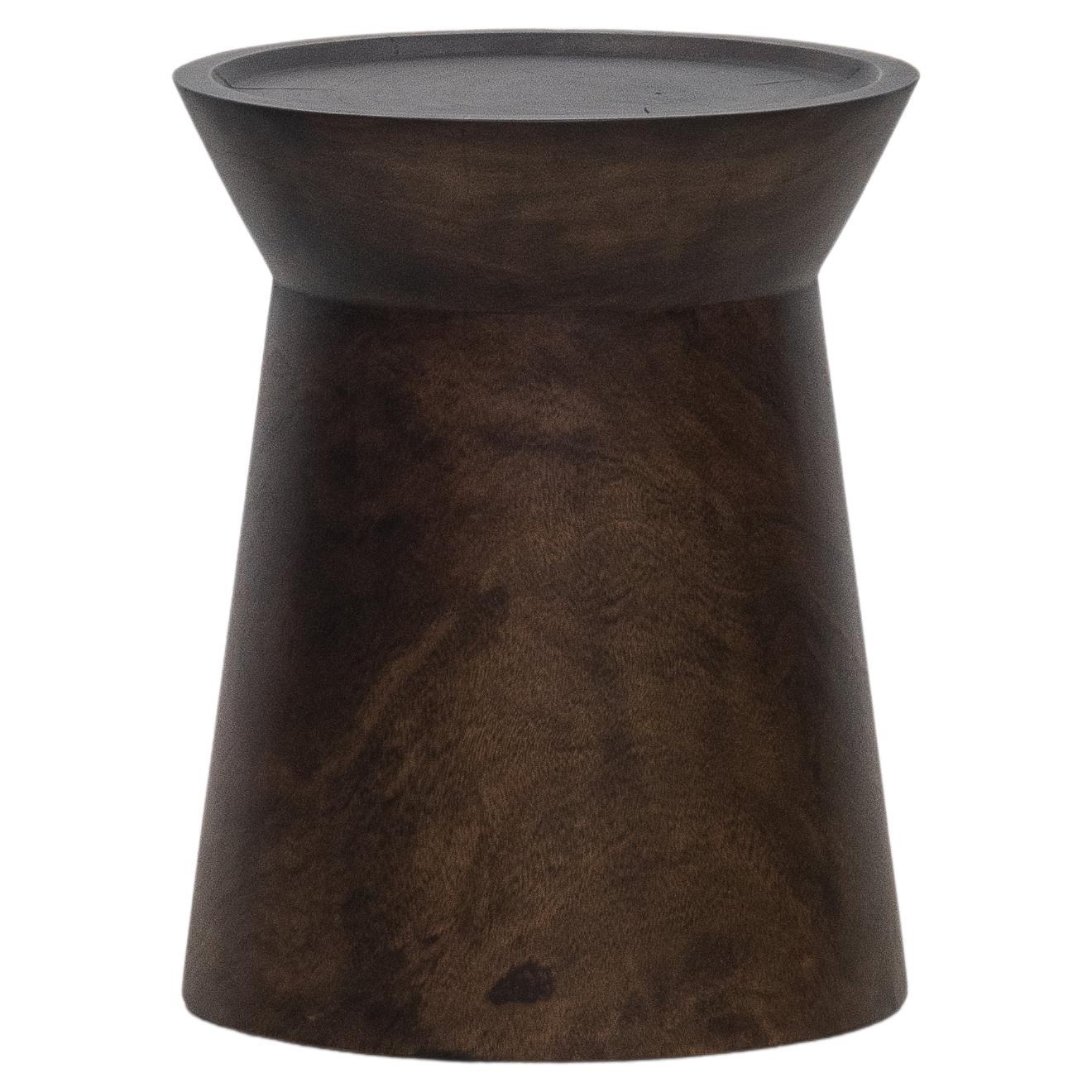 EM side table, Natural Dark Monkey Pod finishing