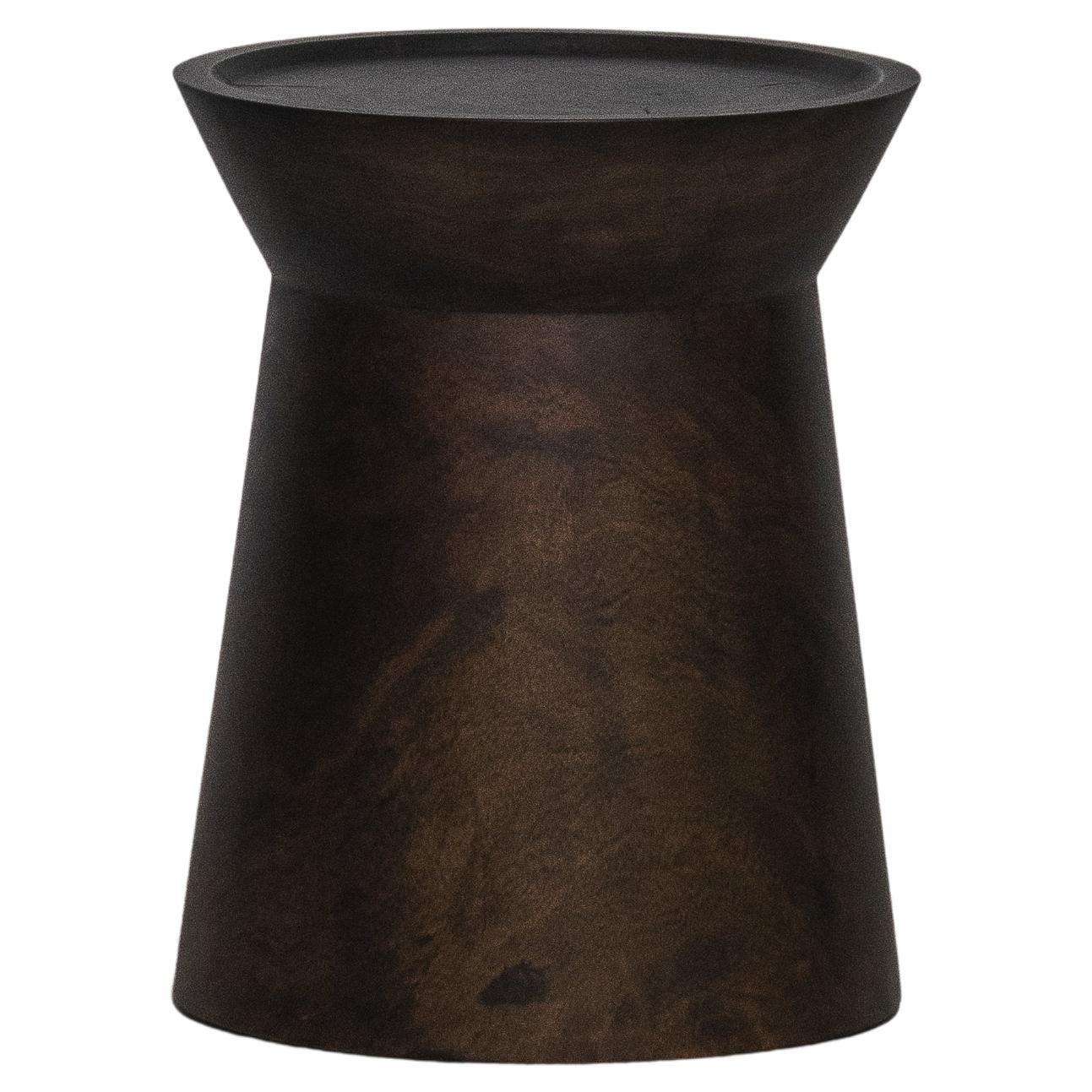 EM side table, Natural Dark Monkey Pod finishing