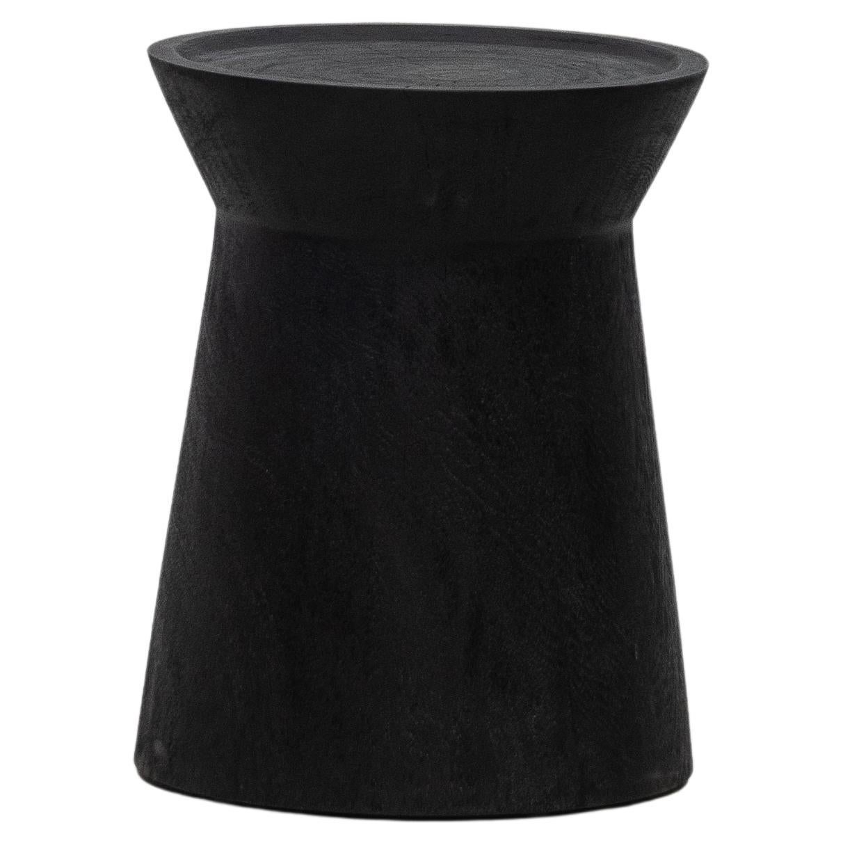 EM side table, Rough Black Monkey Pod finishing