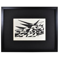 E.M. Washington Wood Block Print Birds in Flight 1927