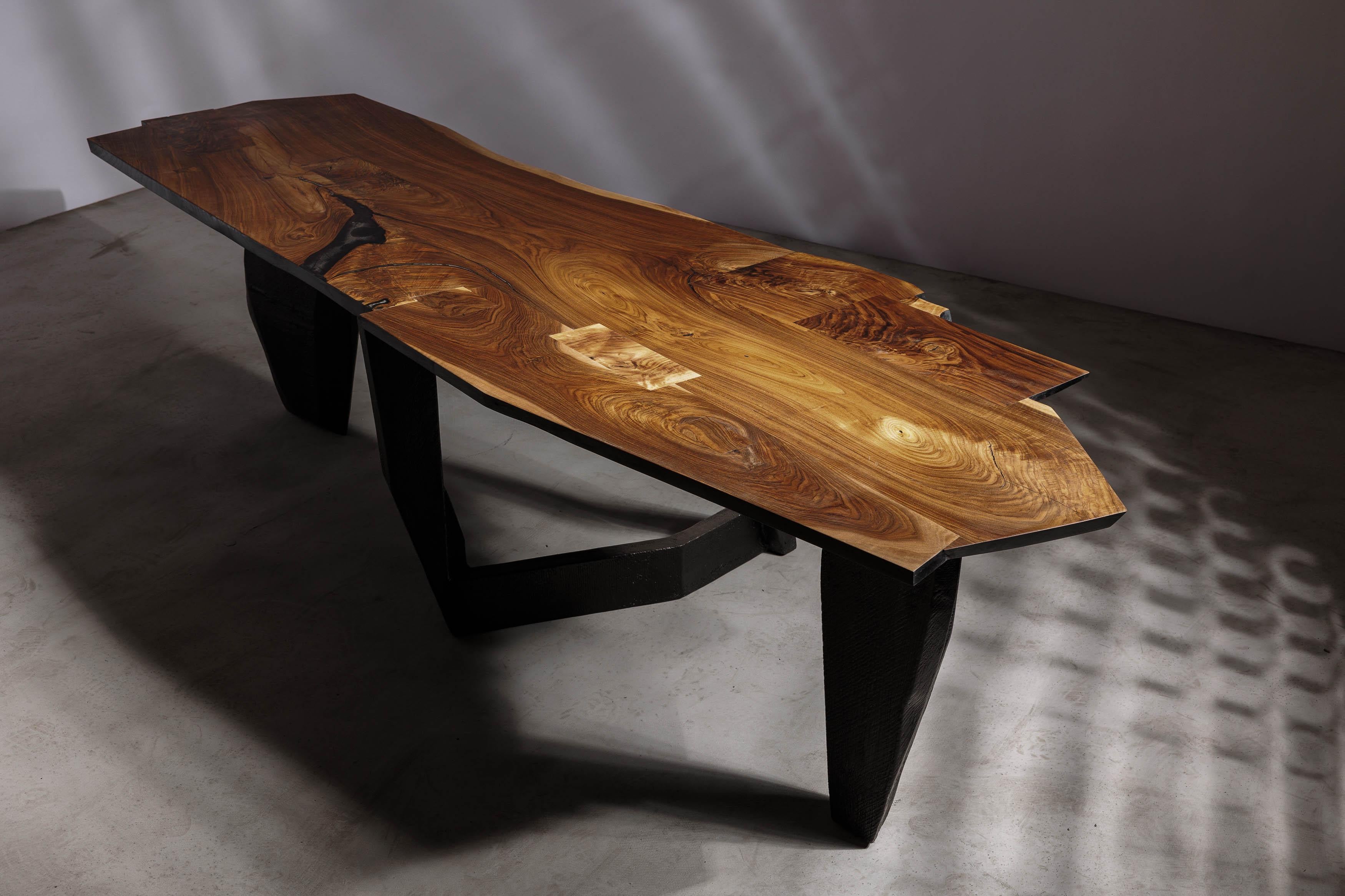 EM202 dining table by Eero Moss
One of a kind
Dimensions; W 308 x D 90 x H 78 cm
Materials: Walnut, ash, fiberglass, acrylic resin, India ink.
Finish: Natural oils.

18 Brut Collection

The latest collection by the artist is a tribute to the