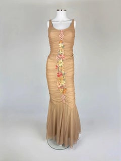 Ema Savahl Couture Flower Appliqué Gown, c. 2000s