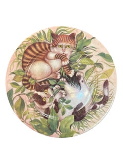 Email De Limoges Plate St Martin Cat Kitty Dessert Plates