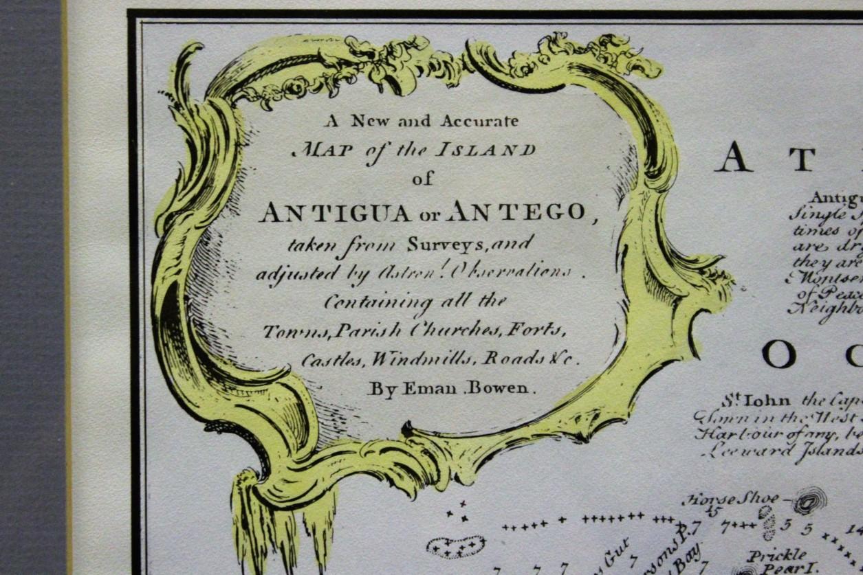 Map Of The Island Of Antigua For Sale 2