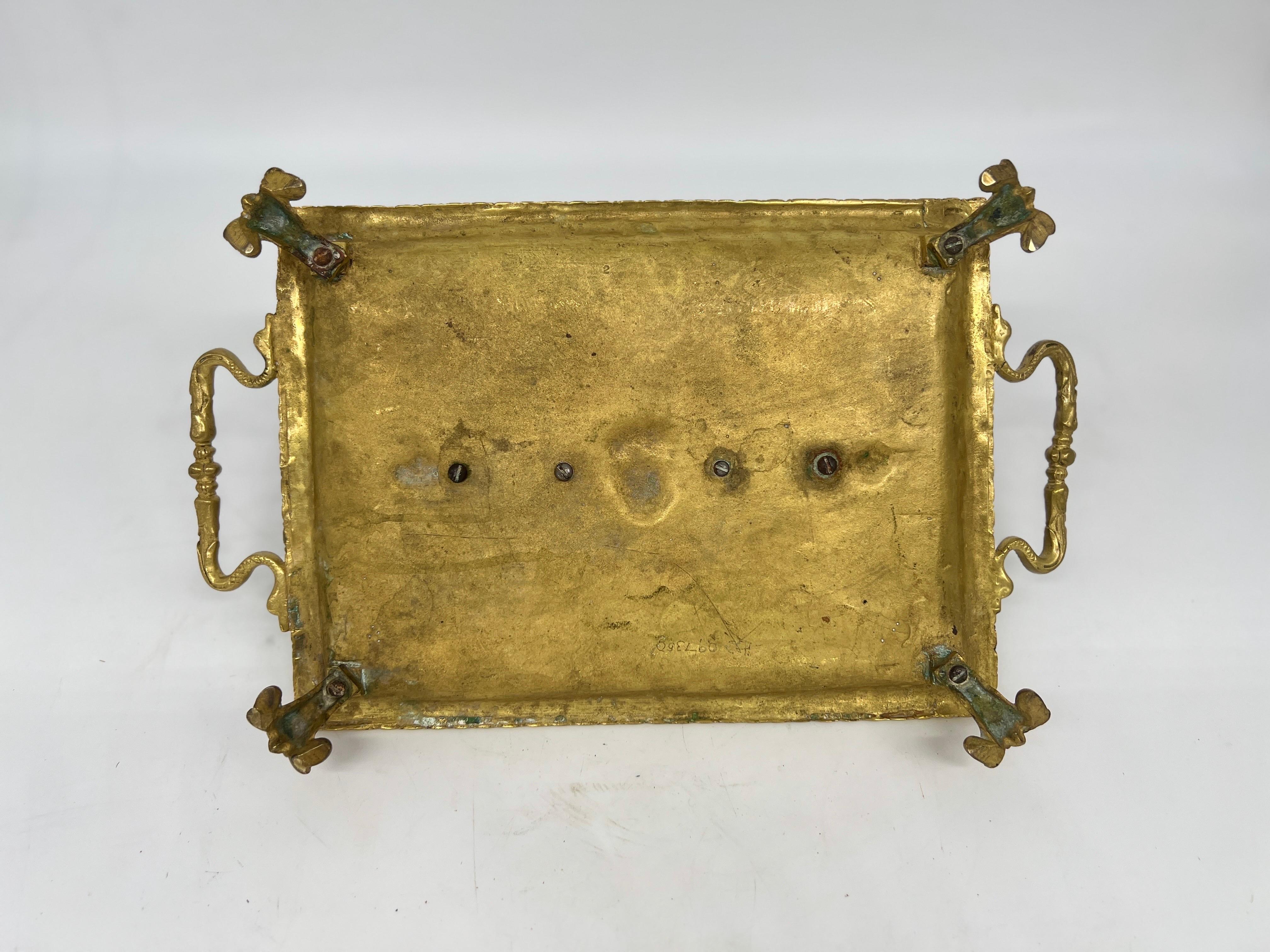 Emancipation Proclamation Inkstand - 19th Century Heavily Chased Brass For Sale 6