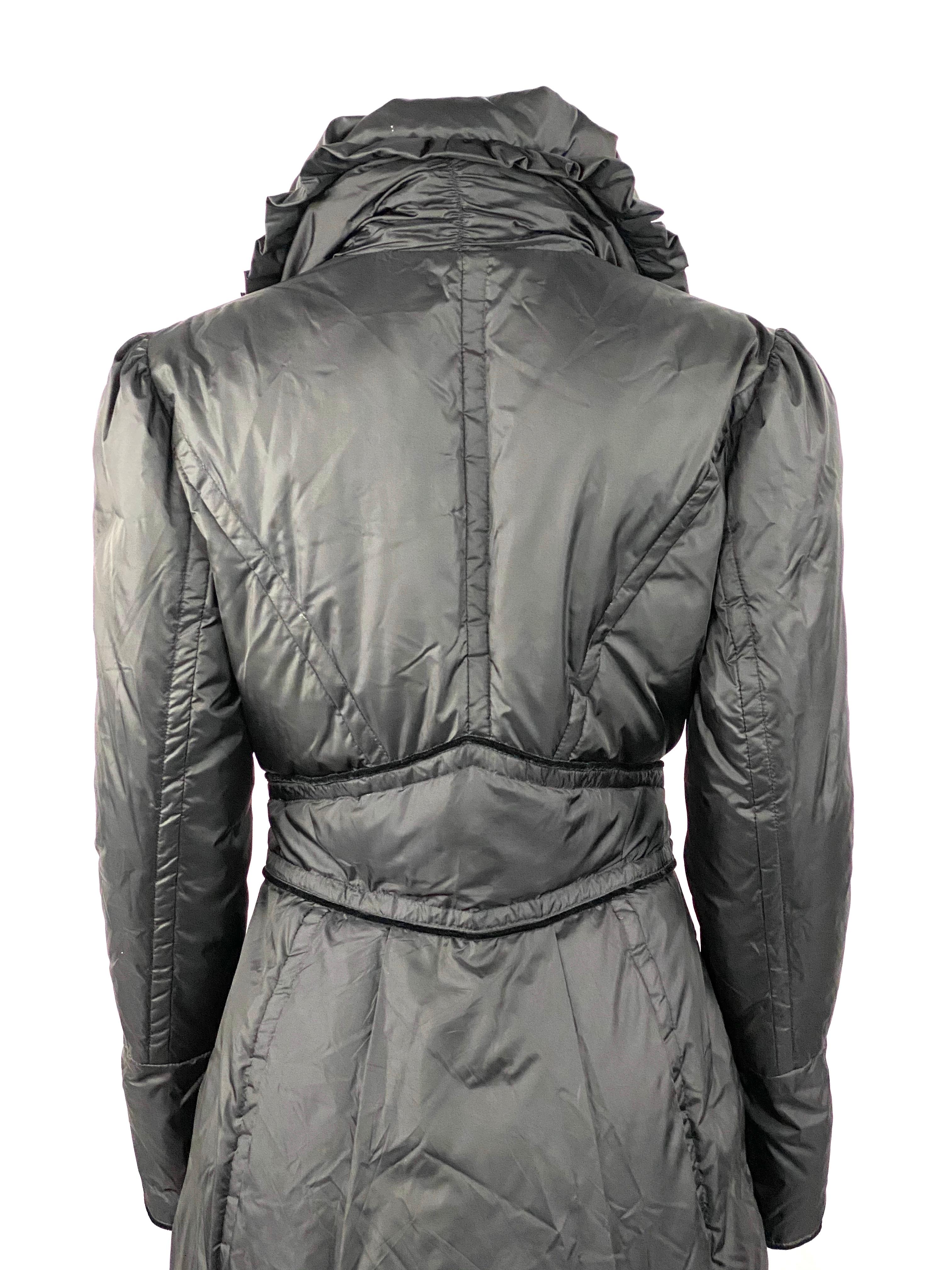 Emanual Ungaro Black Goose Dawn Long Puffer Jacket Coat Size 40  6