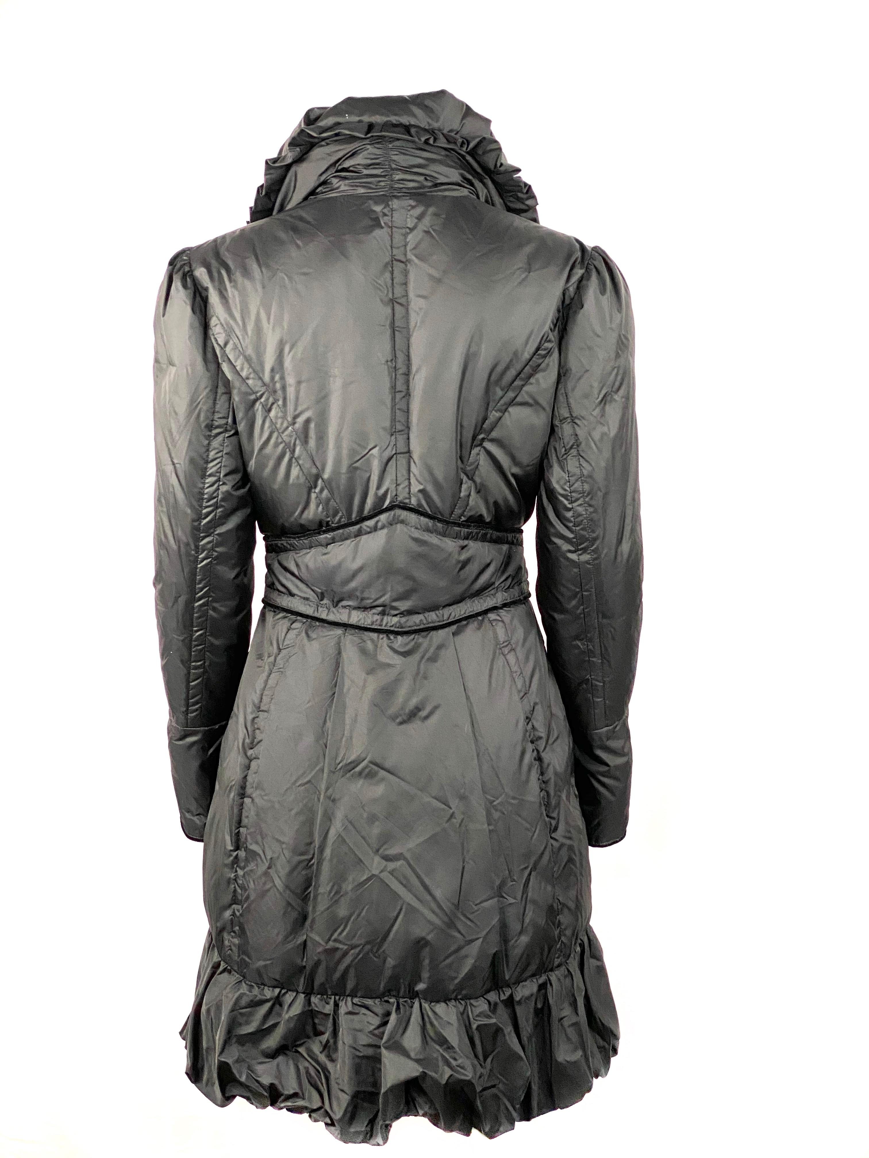 Emanual Ungaro Black Goose Dawn Long Puffer Jacket Coat Size 40  5