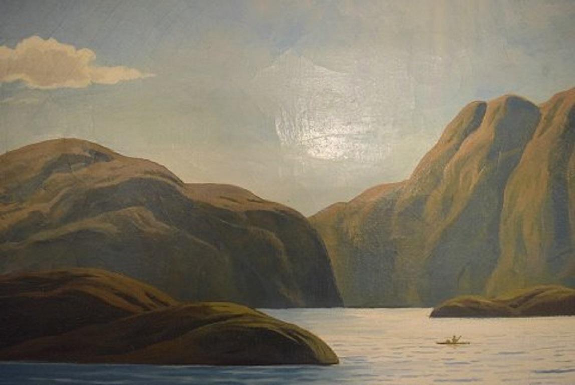 Emanuel A. Petersen Upernavik, Greenland, Oil on Canvas 1